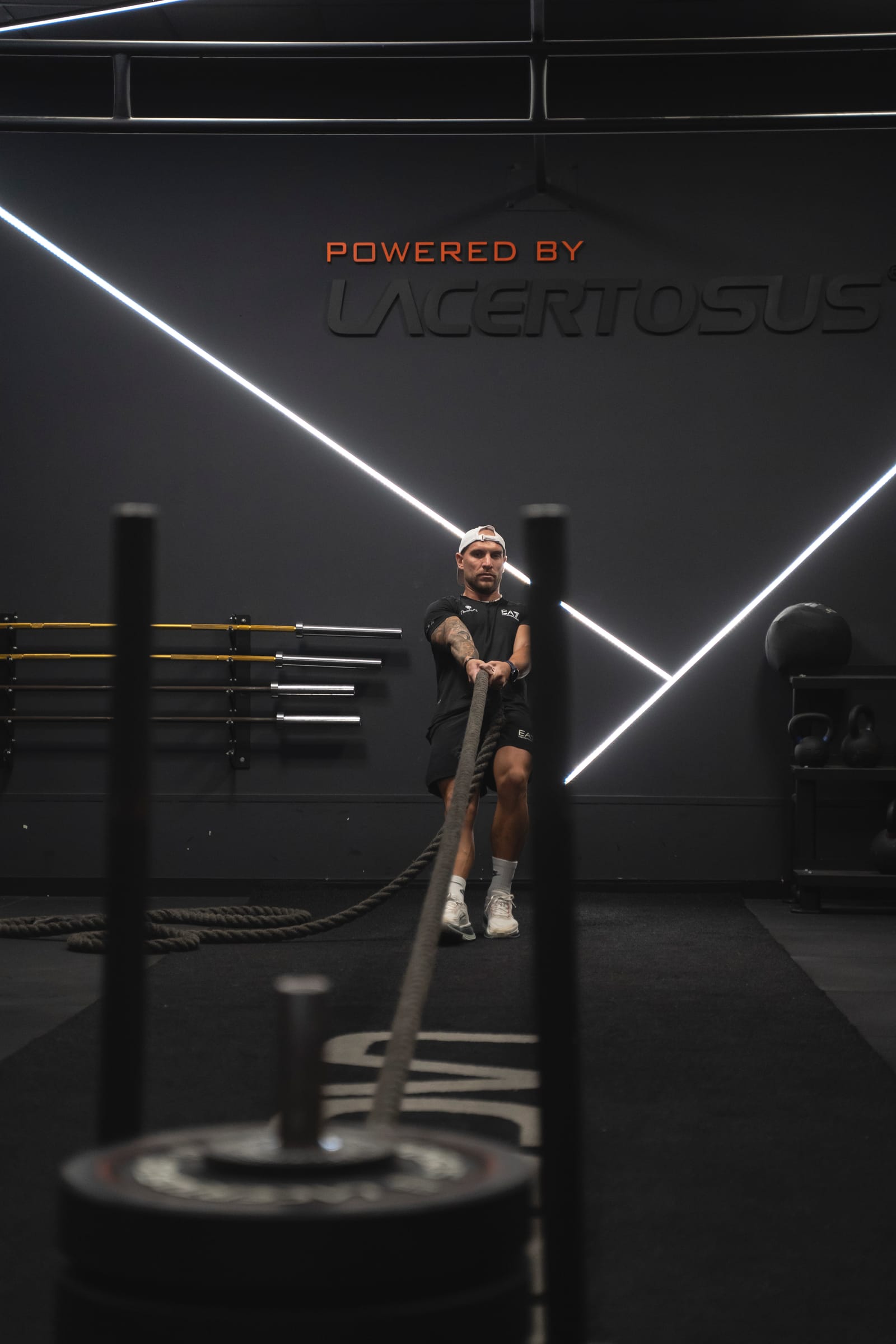 Allenamento alle battle rope nell'area Lacertosus